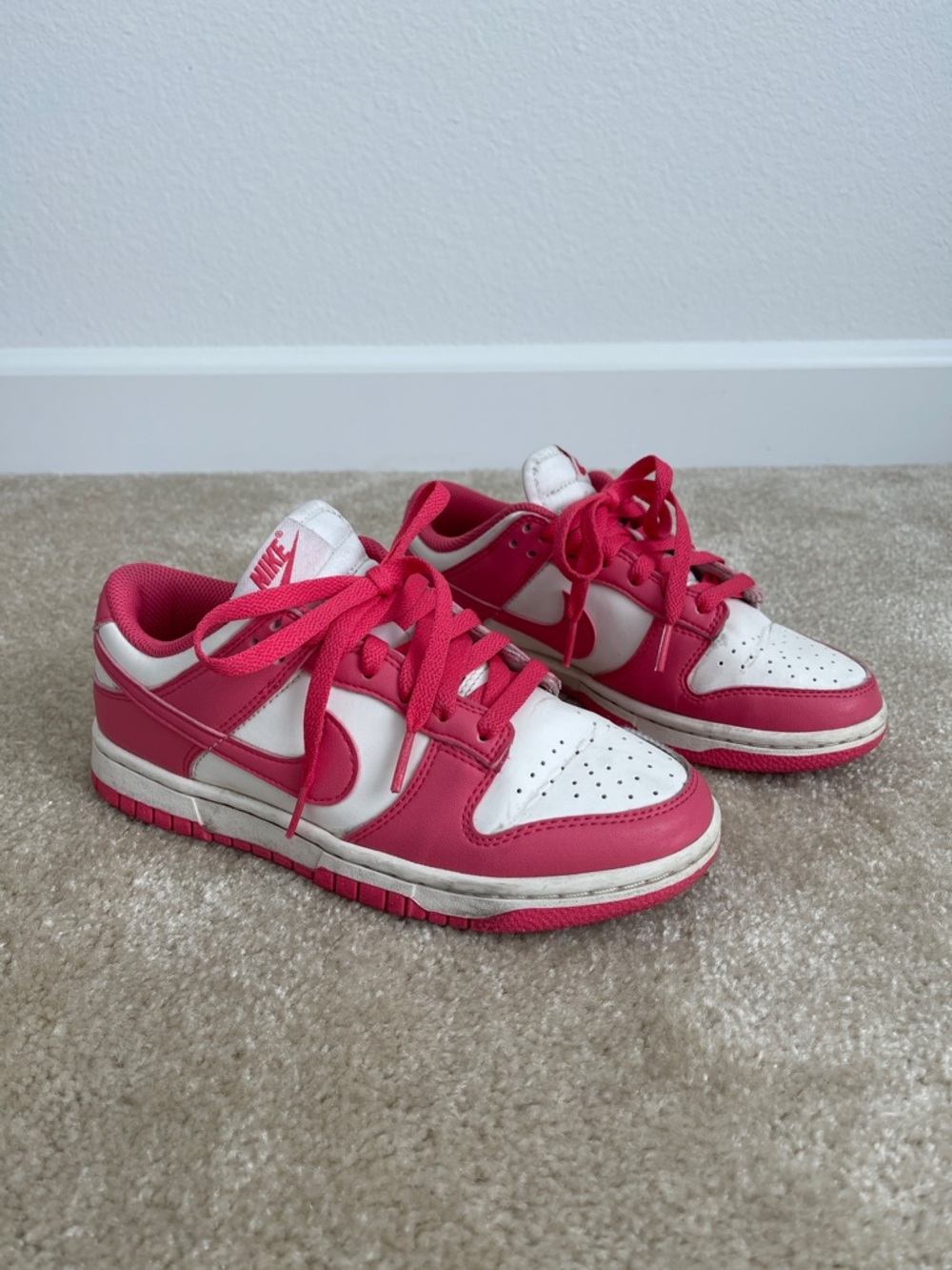 Nike Kids Hot Pink and White Low-Top Sneakers
